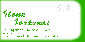 ilona korponai business card